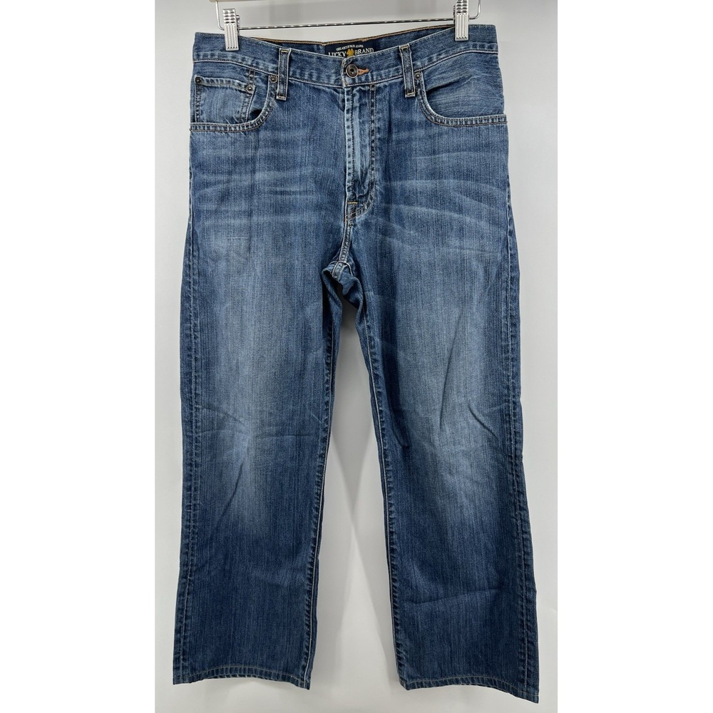 Lucky Brand 181 Relaxed Straight Jeans Tagged 32/32 Actual 33/29.5 Mid Wash